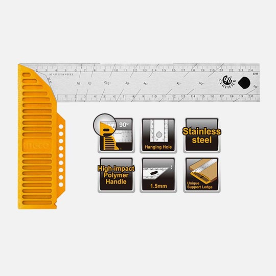 INGCO Stainless Steel Try Square 12"/30cm