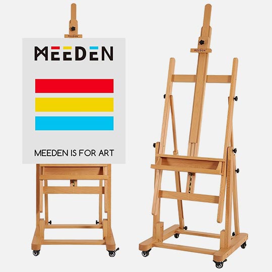 MEEDEN Beechwood Deluxe H-Frame Studio Easel (Canvas Up To 2.1m; Installation Not Included)
