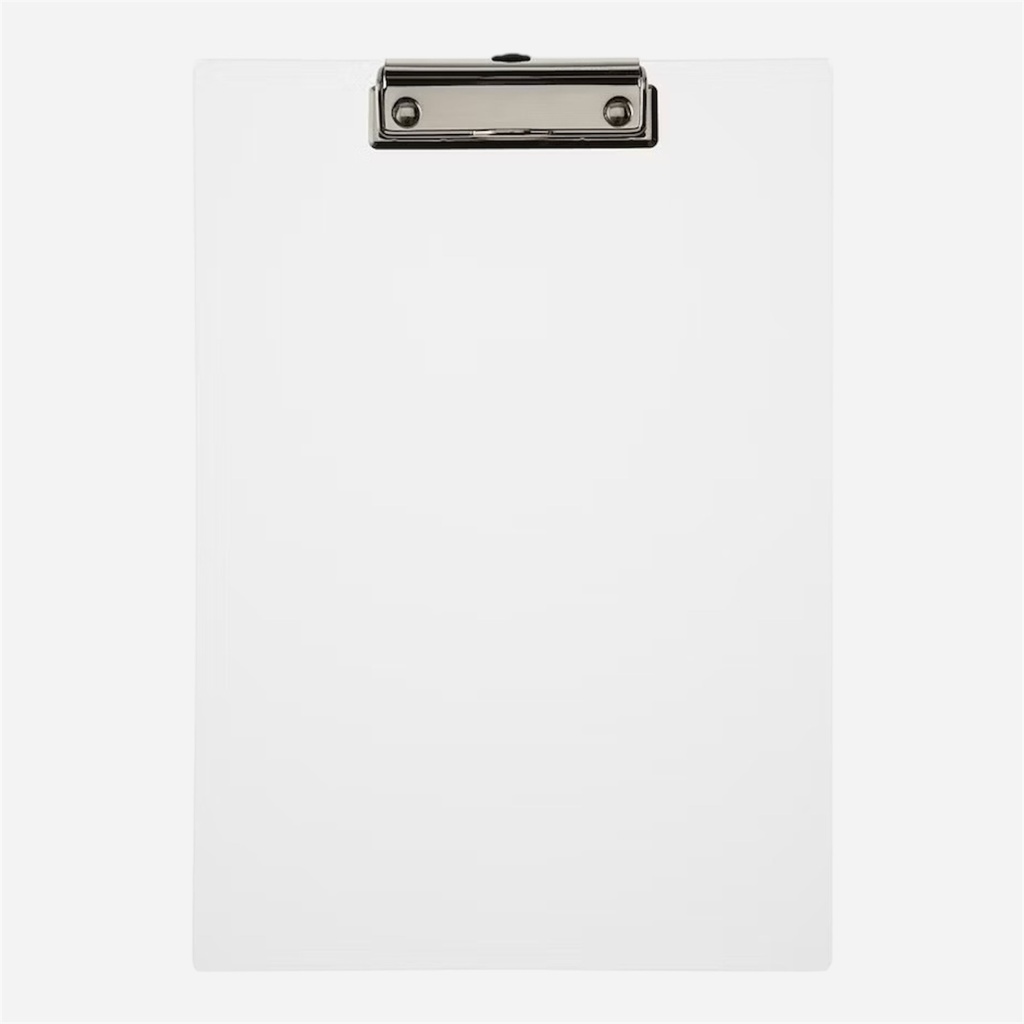 OVJ Clear Plastic Clipboard A4