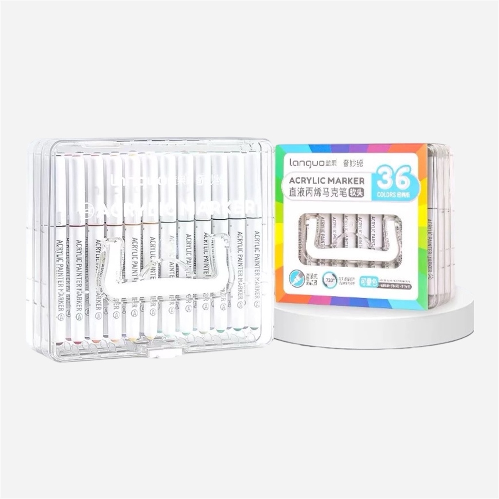 LANGUO Acrylic Brush Marker Acrylic Box Set x 36