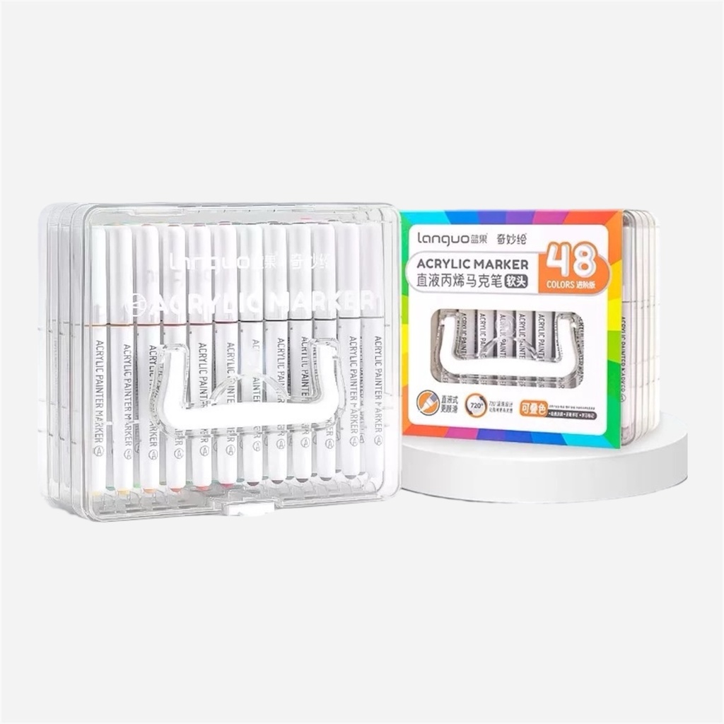 LANGUO Acrylic Brush Marker Acrylic Box Set x 48