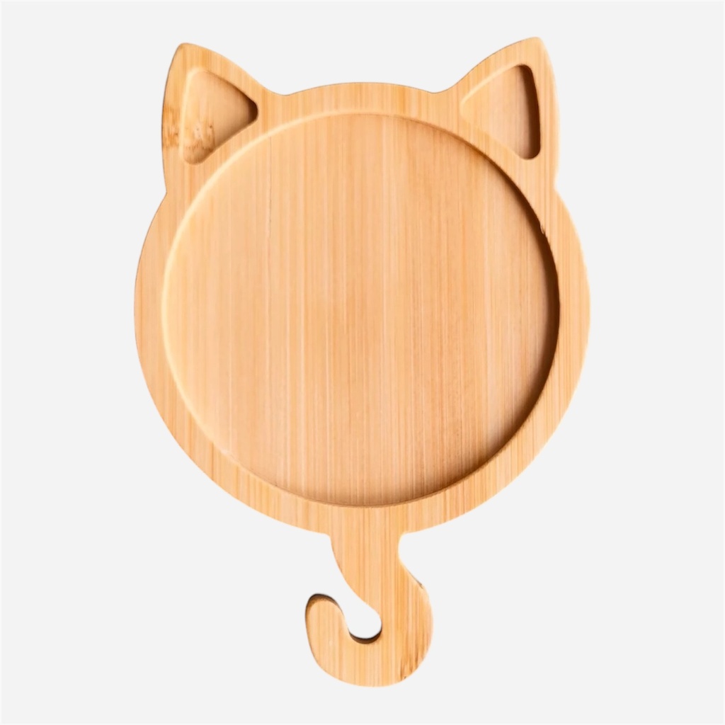 OVJ Bamboo Coaster Circle Cat Hanger 11cm x 17cm
