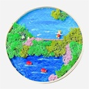 OVJ Bamboo Tray Nature Scene 22cm Kit - Summer Break