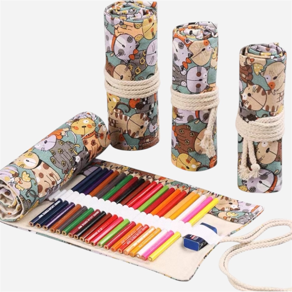 OVJ Canvas Roll For 48 Pencils Cat
