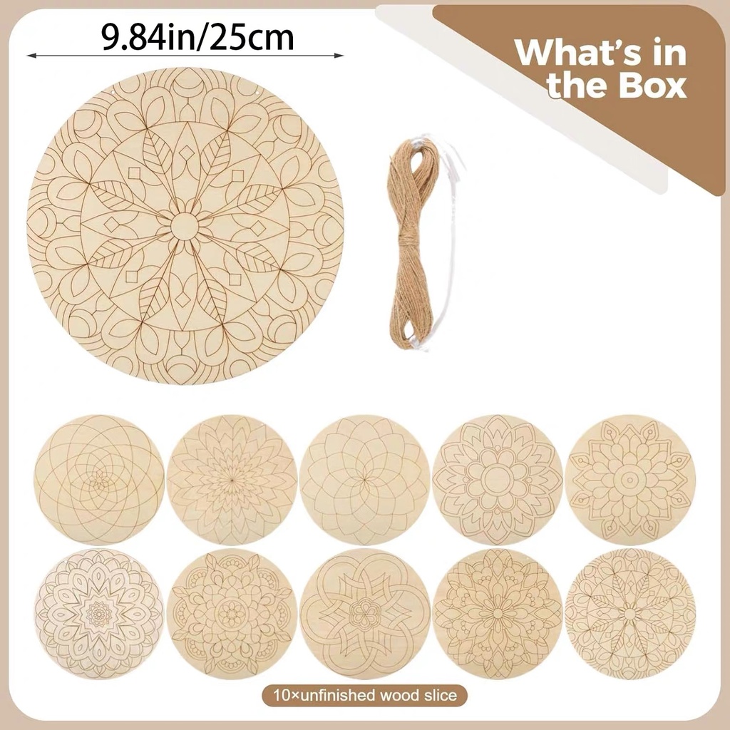 OVJ Mandala Pre-Drawn Plywood Circle 25cm x 10