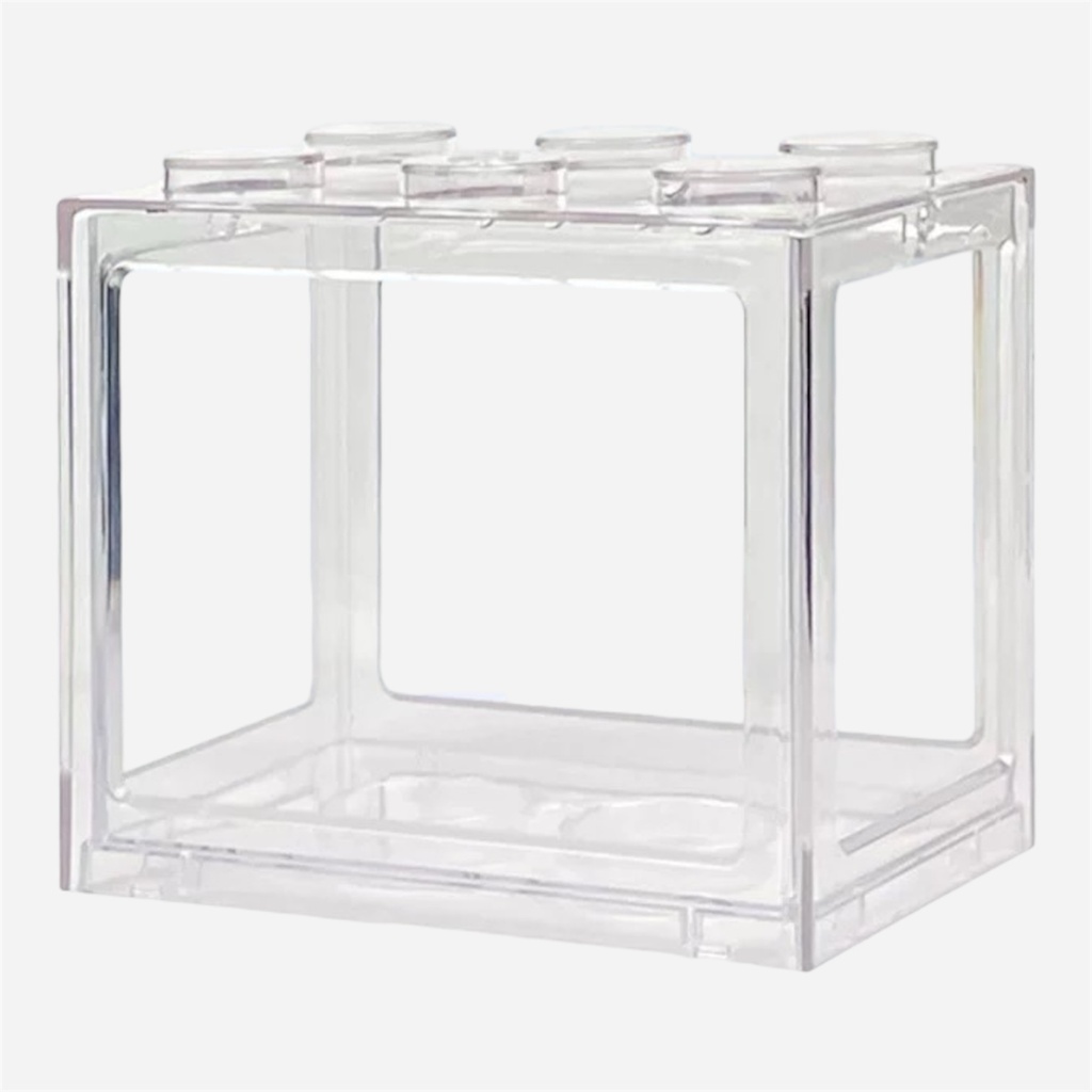 OVJ Acrylic Brick Fish Tank Box 10cm x 13cm x 16cm Transparent