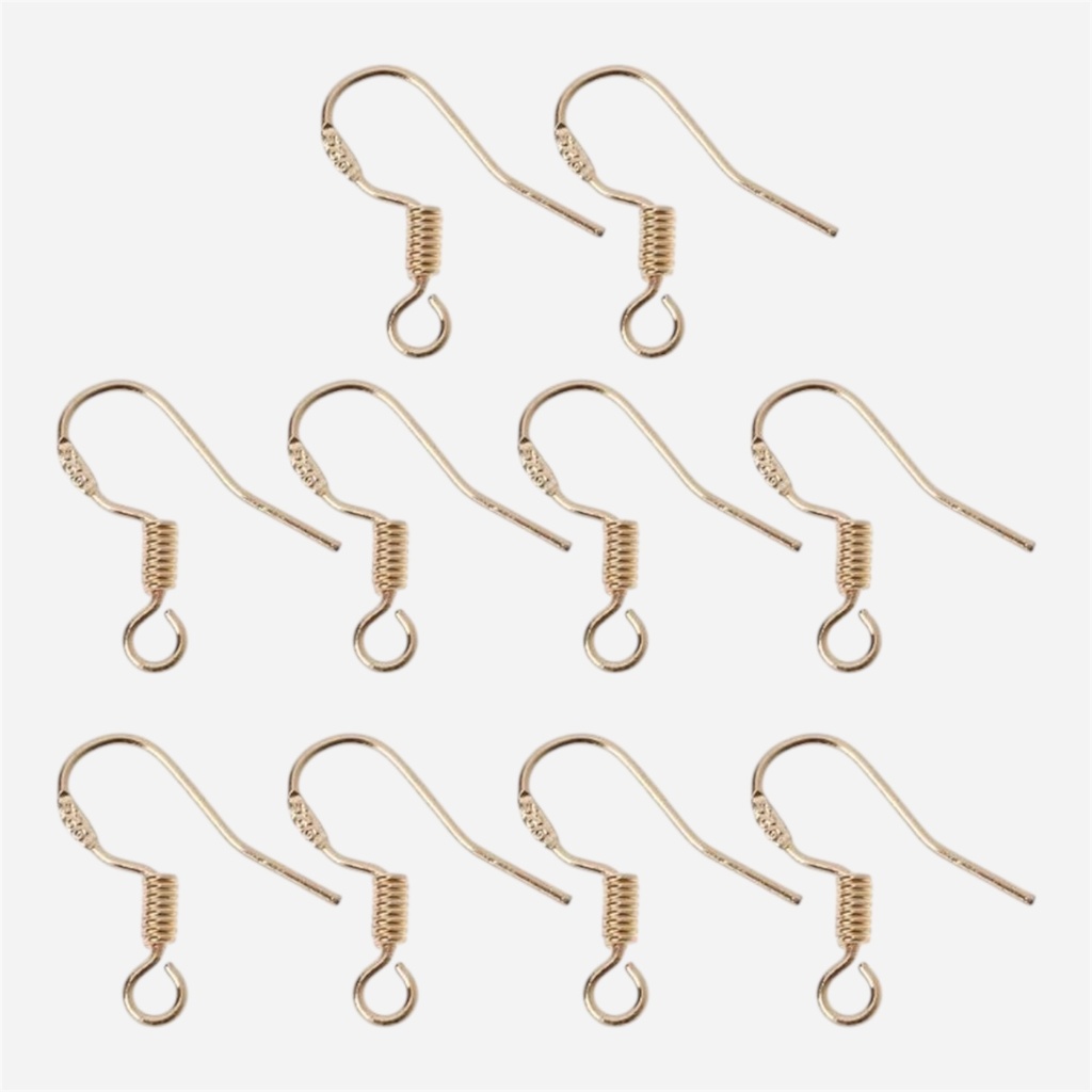 OVJ UV Resin Earring Fish Hook Gold Tone x 10