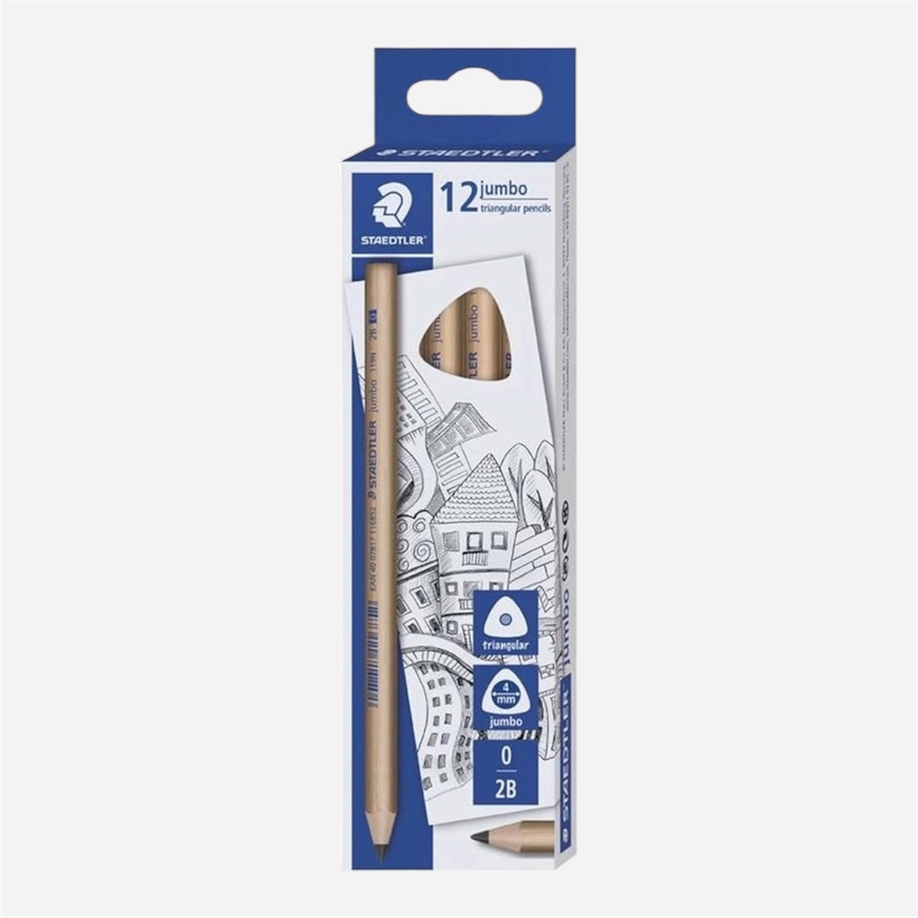 STAEDTLER Jumbo Triangular Pencil 2B x 12