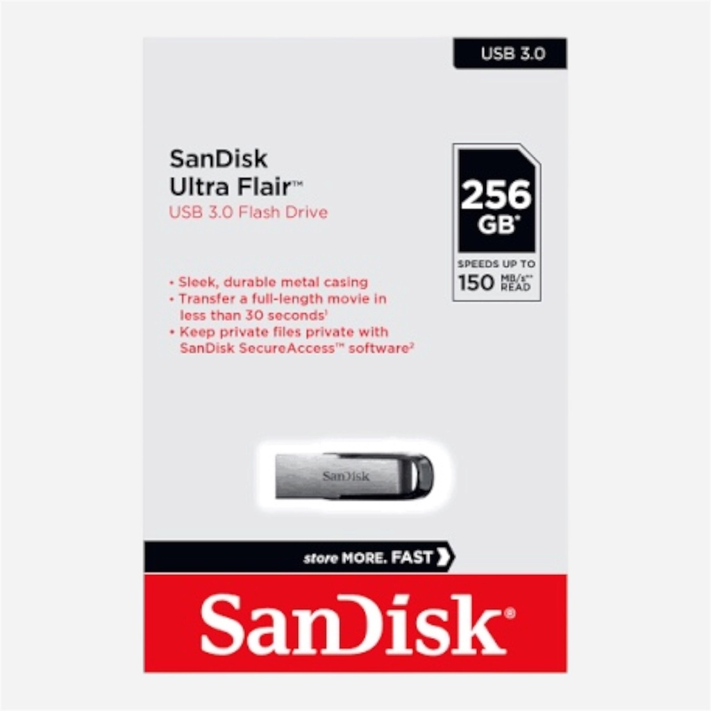SANDISK Ultra Flair USB 3.0 Flash Drive 256GB