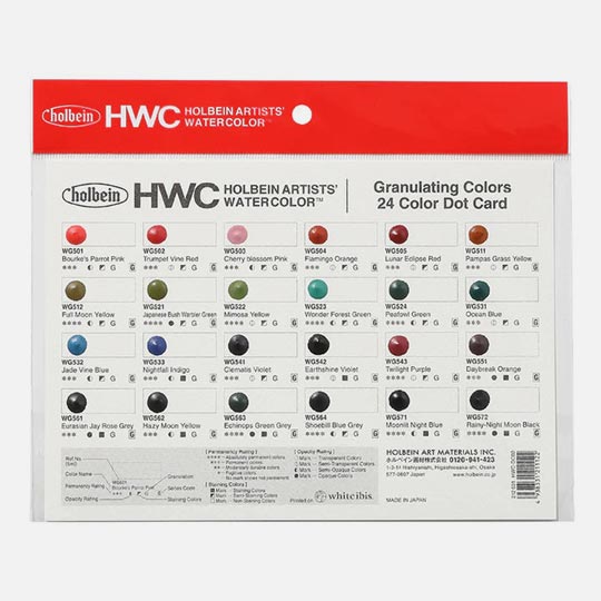 HOLBEIN Artist Granulating Watercolor Dot Card 24-Color
