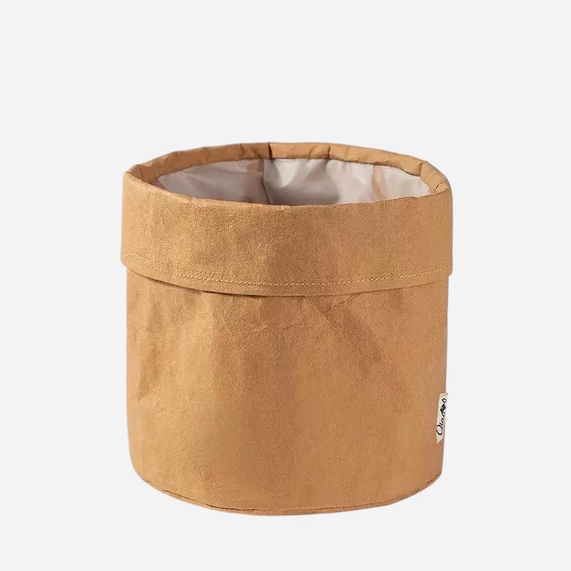 OVJ Kraft Paper Brown Storage Bucket 12cm x 12cm