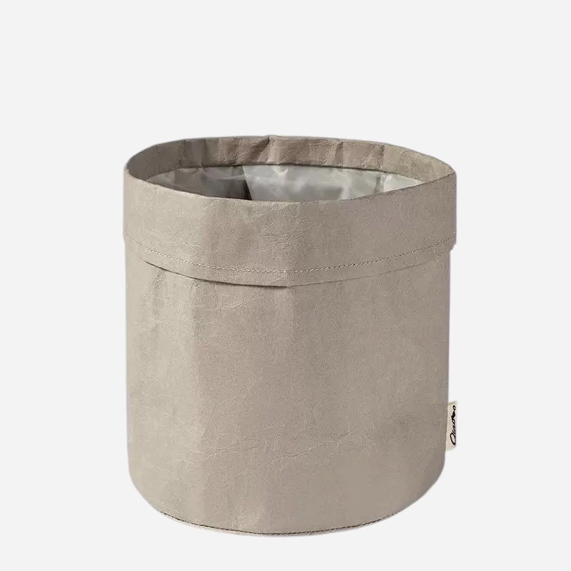 OVJ Kraft Grey Paper Storage Bucket 15cm x 15cm