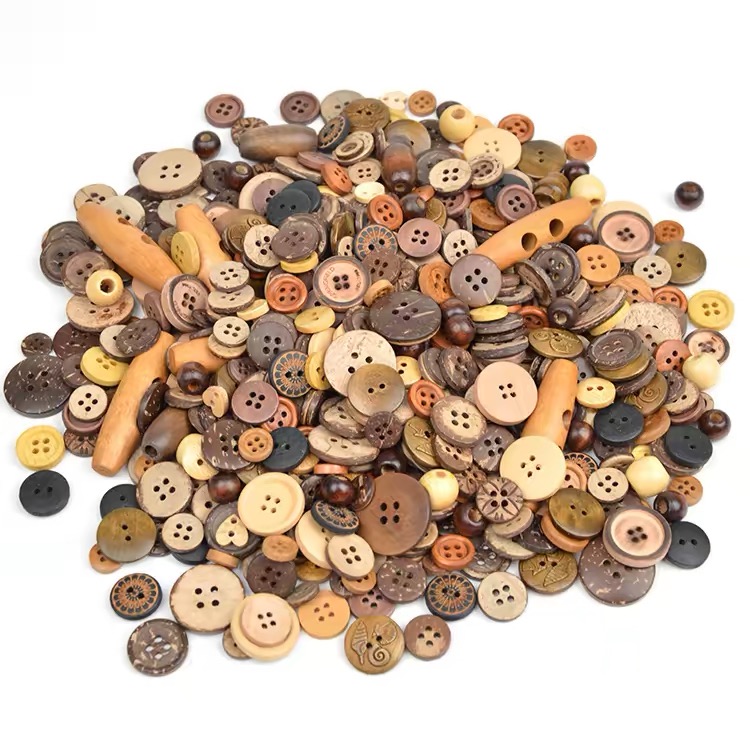 OVJ Plastic Buttons Wood x 500
