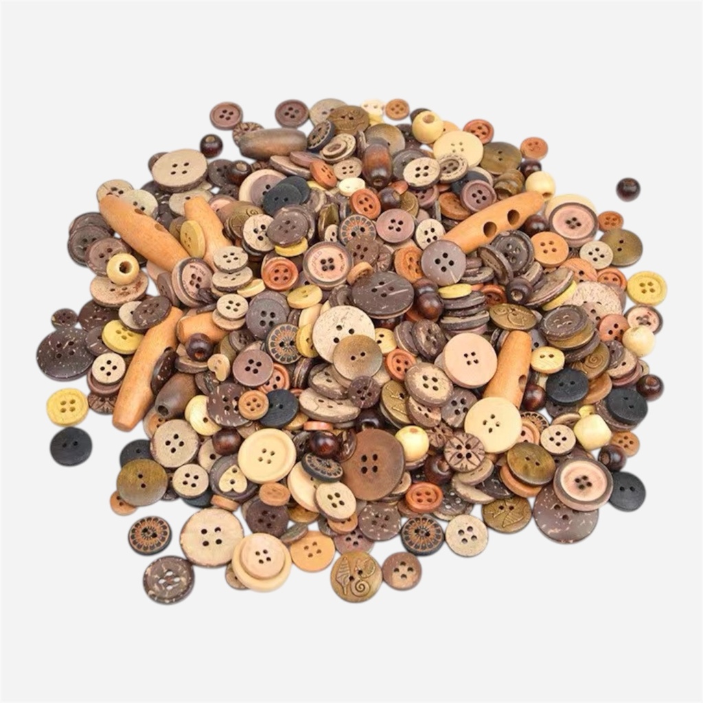 OVJ Plastic Buttons Wood x 500