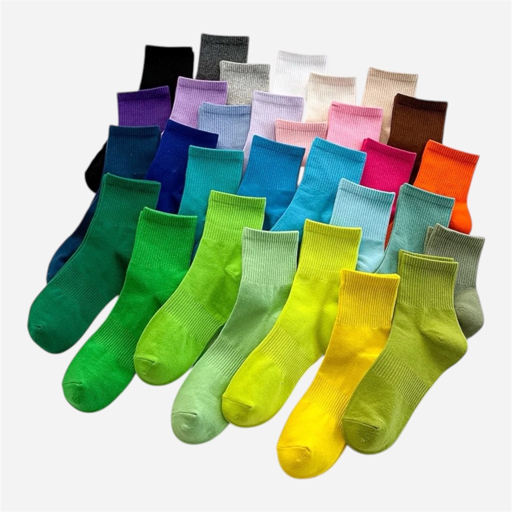 OVJ Cotton Socks Mid Calf 10 Random Colors