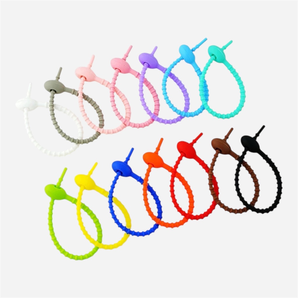 OVJ Silicone Cable Tie Key Chain 21cm Set x 10