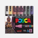 UNI Posca Acrylic Marker Medium Tip Dark Color Set x 8