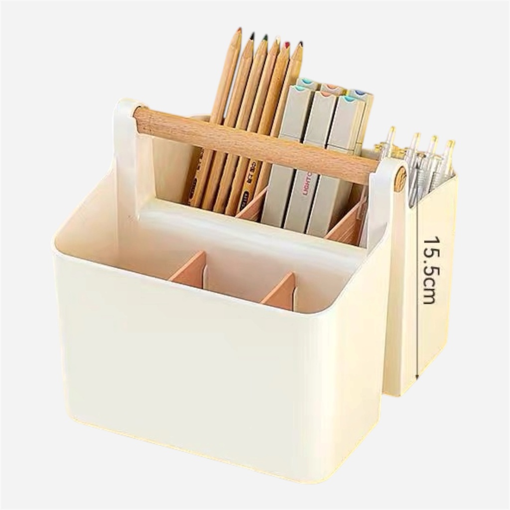 OVJ Plastic Organiser With Wooden Handle 16cm
