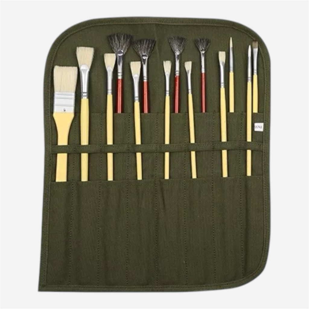 OVJ Canvas Roll For 8 Long Brush Green