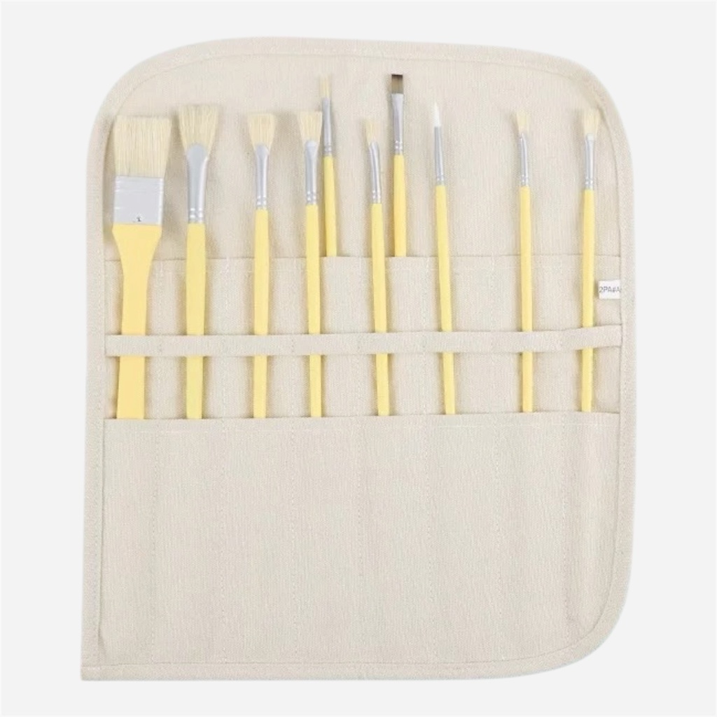 OVJ Natural Canvas Roll For 8 Long Brush