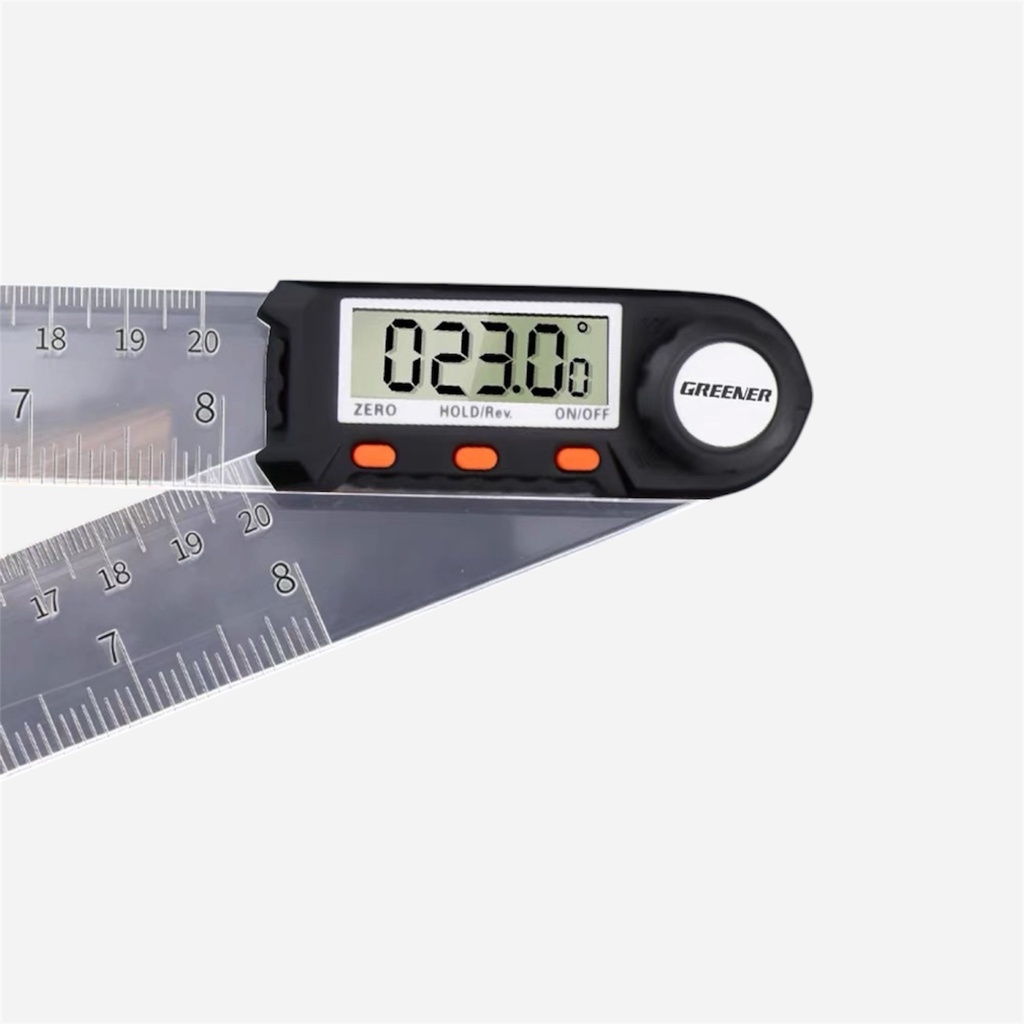 GREENER Digital Angle Transparent Ruler 200mm