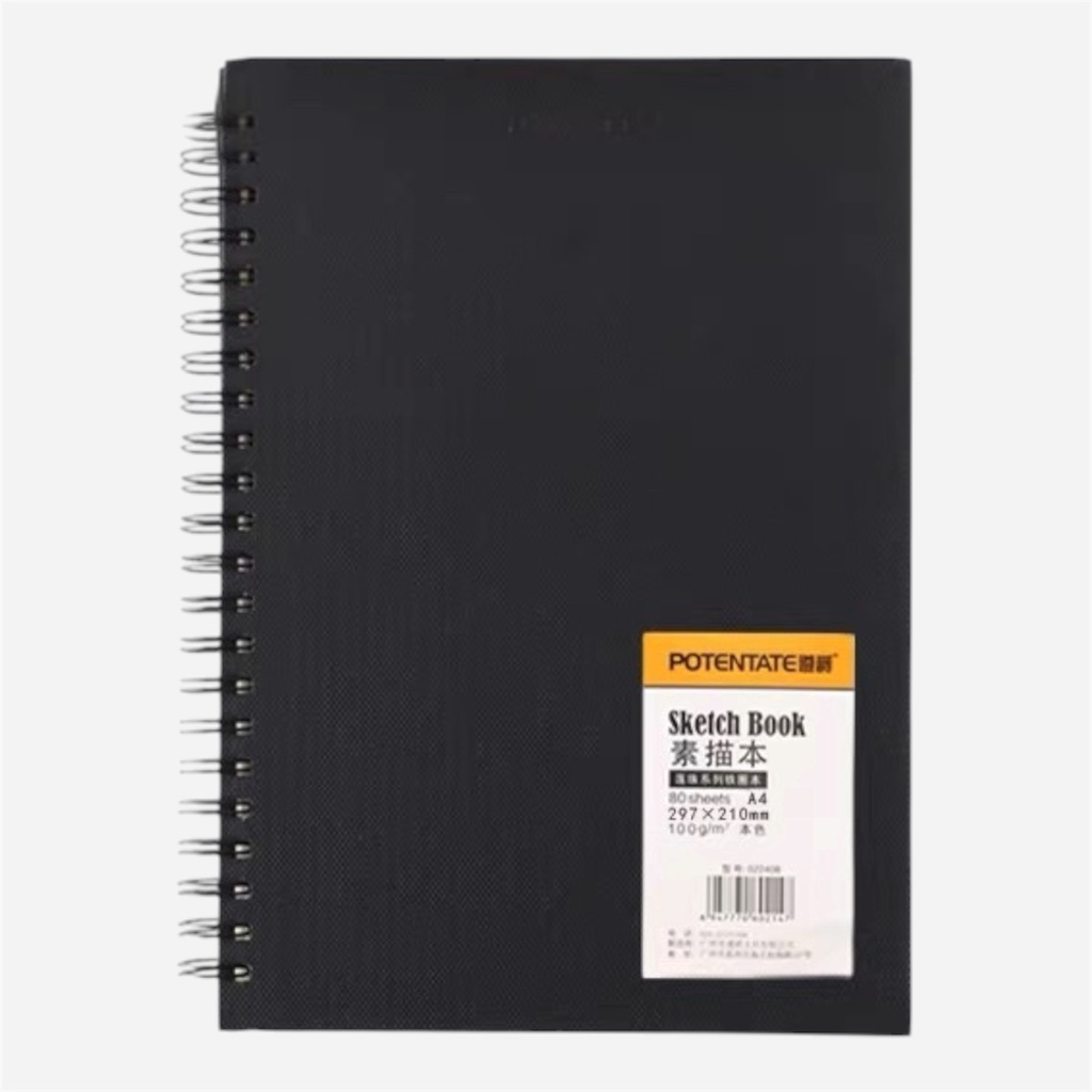 OVJ Sketch Paper Hard Cover Spiral Book 100gsm A4 x 80