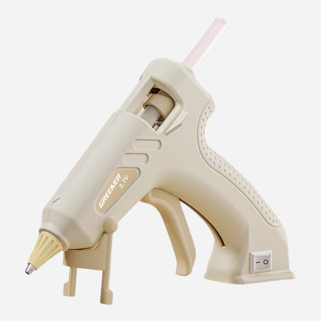 GREENER Cordless Hot Glue Gun 7mm 3.7V Ivory