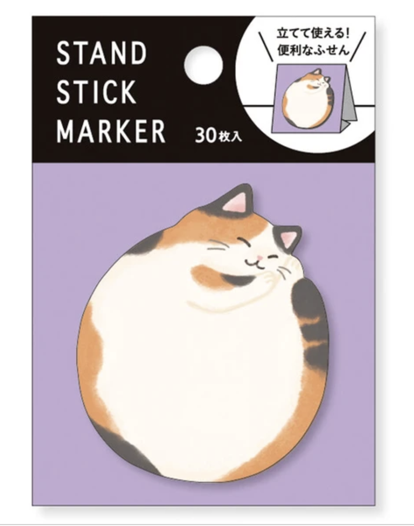 MIND WAVE Stand Stick Marker Sticky Notes x 30 Japanese Cat