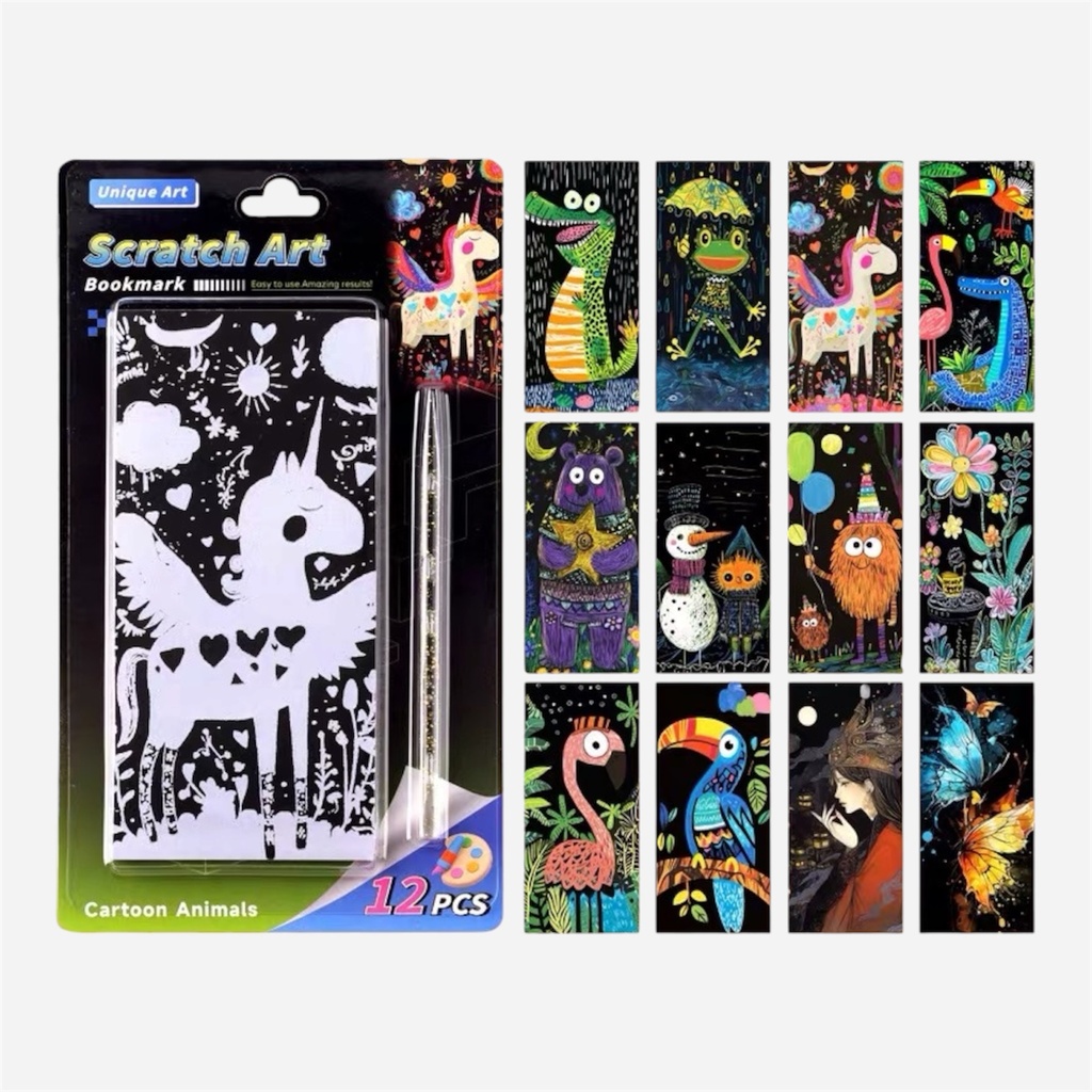 OVJ Scratch Art Bookmart Kit - Whimsical Charactors