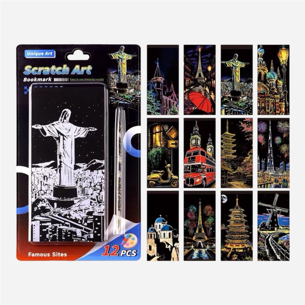 OVJ Scratch Art Bookmart Kit - Famous Landmarks