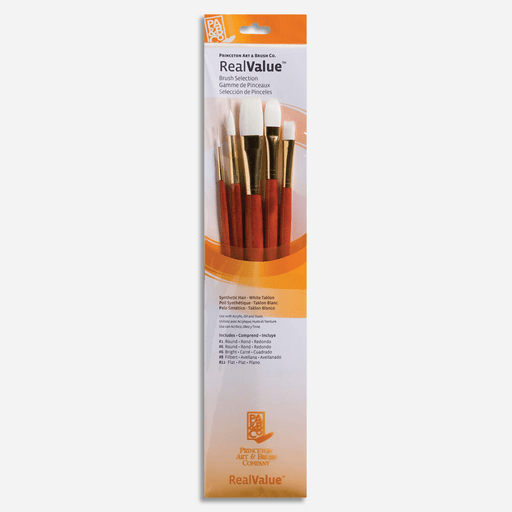 PRINCETON 9155 Real Value White Taklon Brush Set x 5