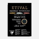 CLAIREFONTAINE Etival Black Mixed Media Paper Pad 300gsm A4 x 15