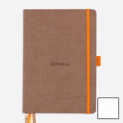 RHODIA White Paper Hardcover Dot Goal Book 90gsm A5 x 120 Taupe