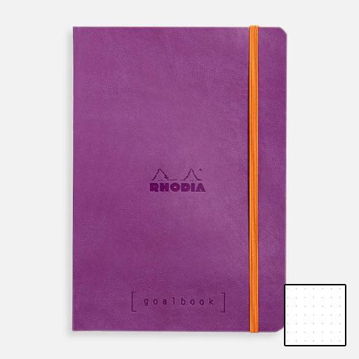 RHODIA White Paper Dot Softcover Goal Book 90gsm A5 x 120 Violet