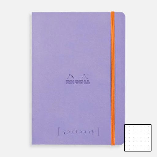 RHODIA White Paper Dot Softcover Goal Book 90gsm A5 x 120 Iris