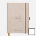 RHODIA White Paper Hardcover Goal Book 90gsm Dot A5 x 120 Beige