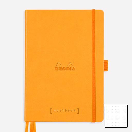 RHODIA White Paper Hardcover Dot Goal Book 90gsm A5 x 120 Orange