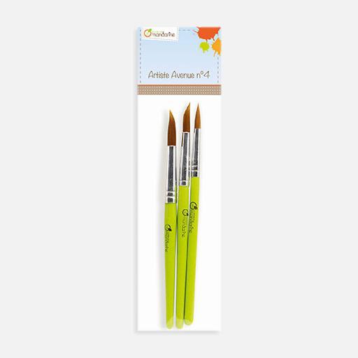 AVENUE MANDARINE Round Brush Set x 3