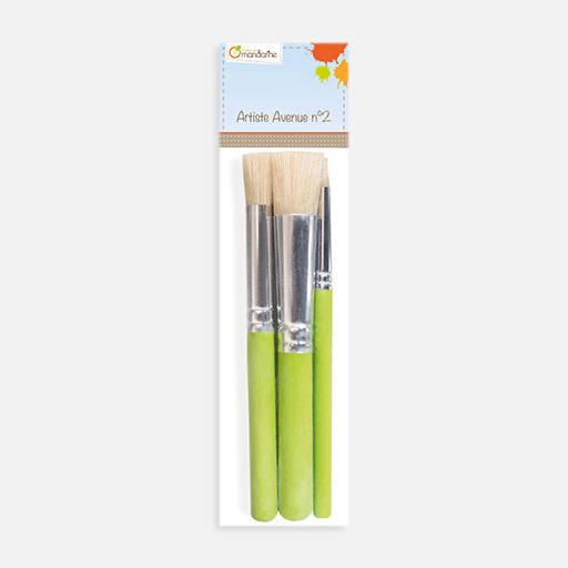 AVENUE MANDARINE Stencil Brush Set x 3
