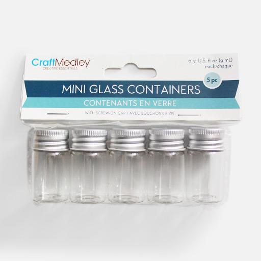 MULTICRAFT Craft Medley Mini Glass Container 9ml x 5