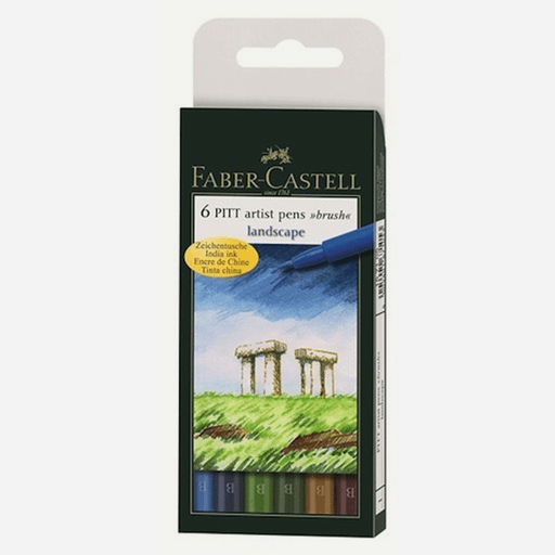 FABER-CASTELL Pitt Brush Pen Landscape Set x 6