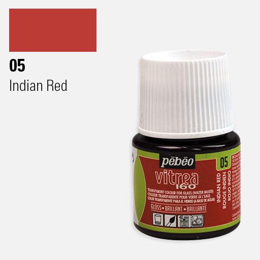 PEBEO Vitrea 160 Water-Based Glass Paint 45ml 05 Indian Red