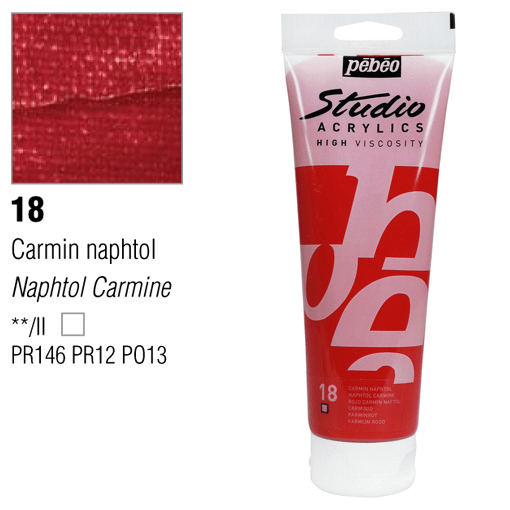 PEBEO Studio Acrylic 250ml 18 Napthol Carmine