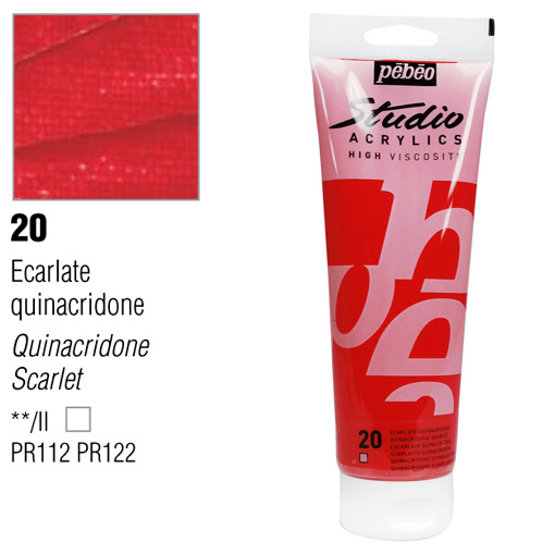 PEBEO Studio Acrylic 250ml 20 Quinacridone Scarlet