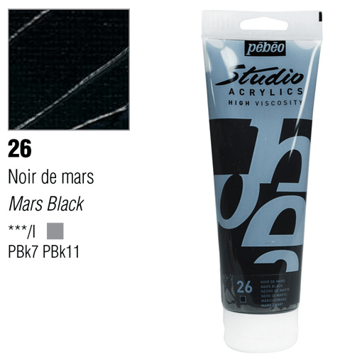 PEBEO Studio Acrylic 250ml 26 Mars Black