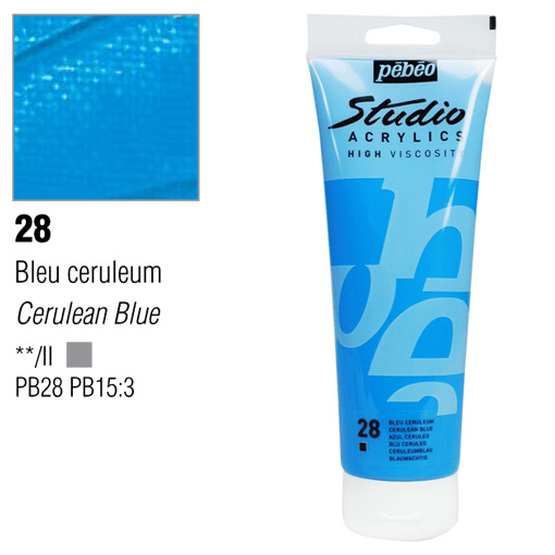 PEBEO Studio Acrylic 250ml 28 Cerulean Blue