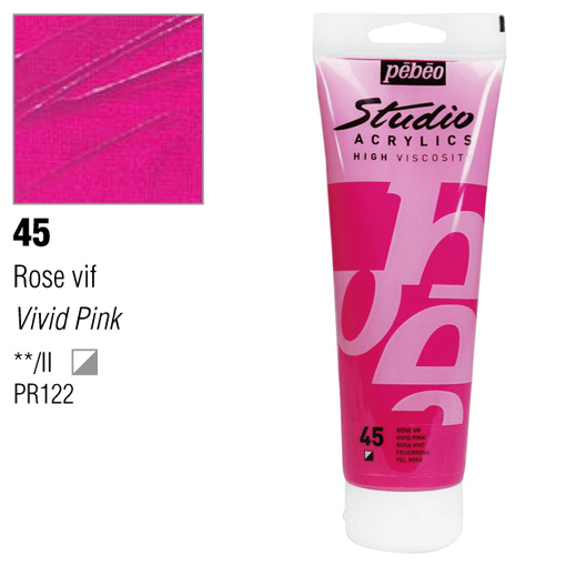 PEBEO Studio Acrylic 250ml 45 Opaque Vivid Pink