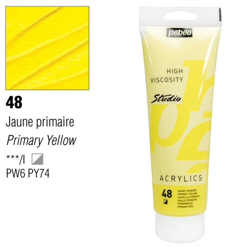 PEBEO Studio Acrylic 250ml 48 Opaque Primary Yellow