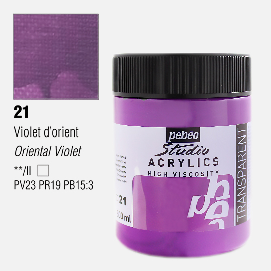 PEBEO Studio Acrylic Paint 500ml 21 Oriental Violet