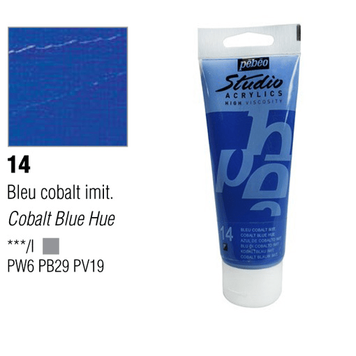 PEBEO Studio Acrylic 100ml 14 Opaque Cobalt Blue Hue